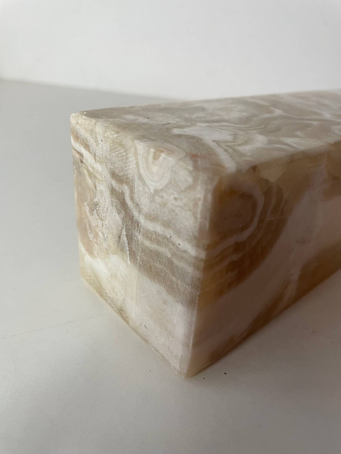 Cubic alabaster vase