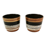 A pair of ceramic flower pots with covers, Scheurich, Germany, 1960s.