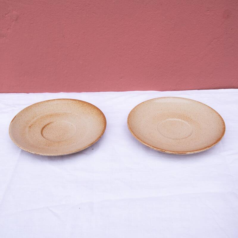 2 cups and their saucer, stoneware from France