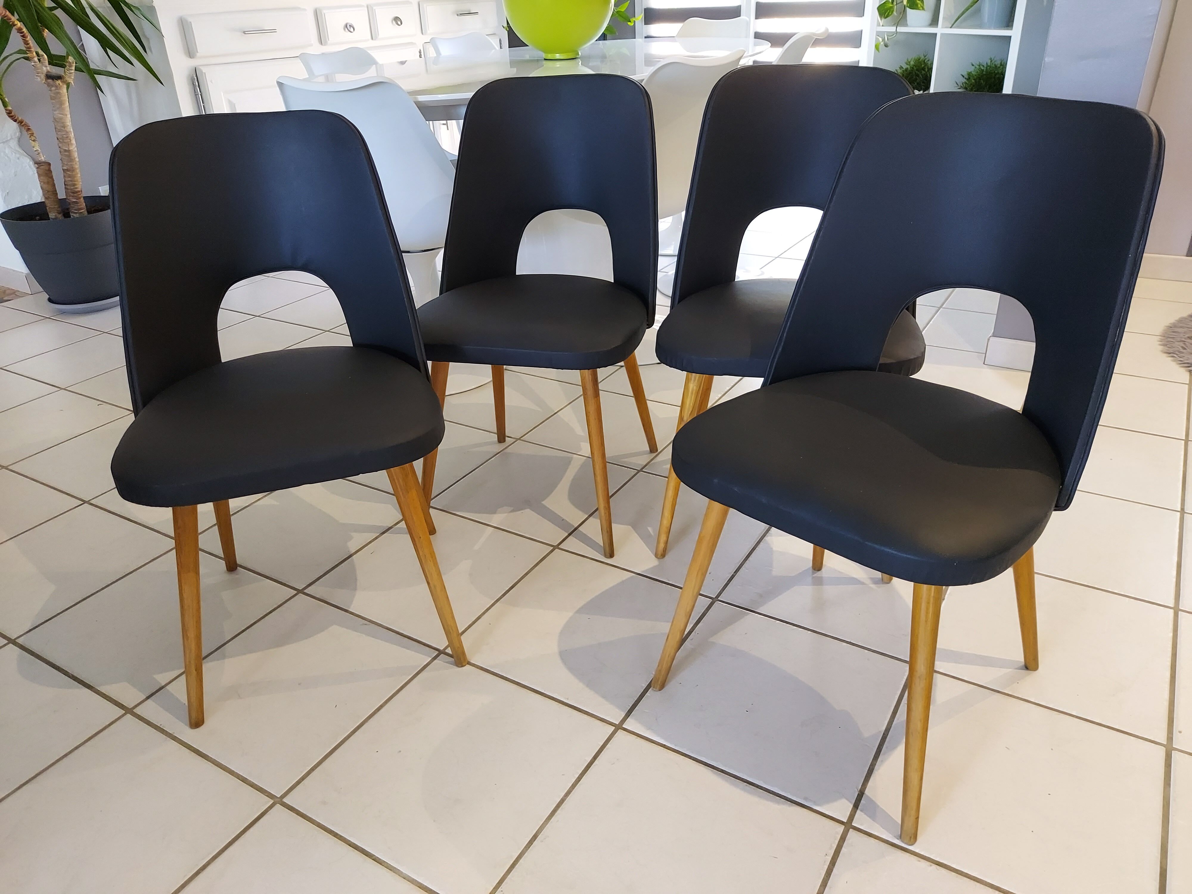 Suite of 4 Chairs by Designer Oswald Haerdlt for Your Year 1950