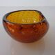Amber Sommerso Murano Glass Ashtray, Italy, 1960s