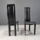Vintage high back italian leather dining chairs, 1980s