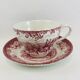 Breakfast Cup and Saucer Coaching Scenes Red by Johnson Bros