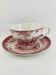 Breakfast Cup and Saucer Coaching Scenes Red by Johnson Bros