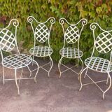 Chaise provençale forme Arlequin fer forgé année 70
