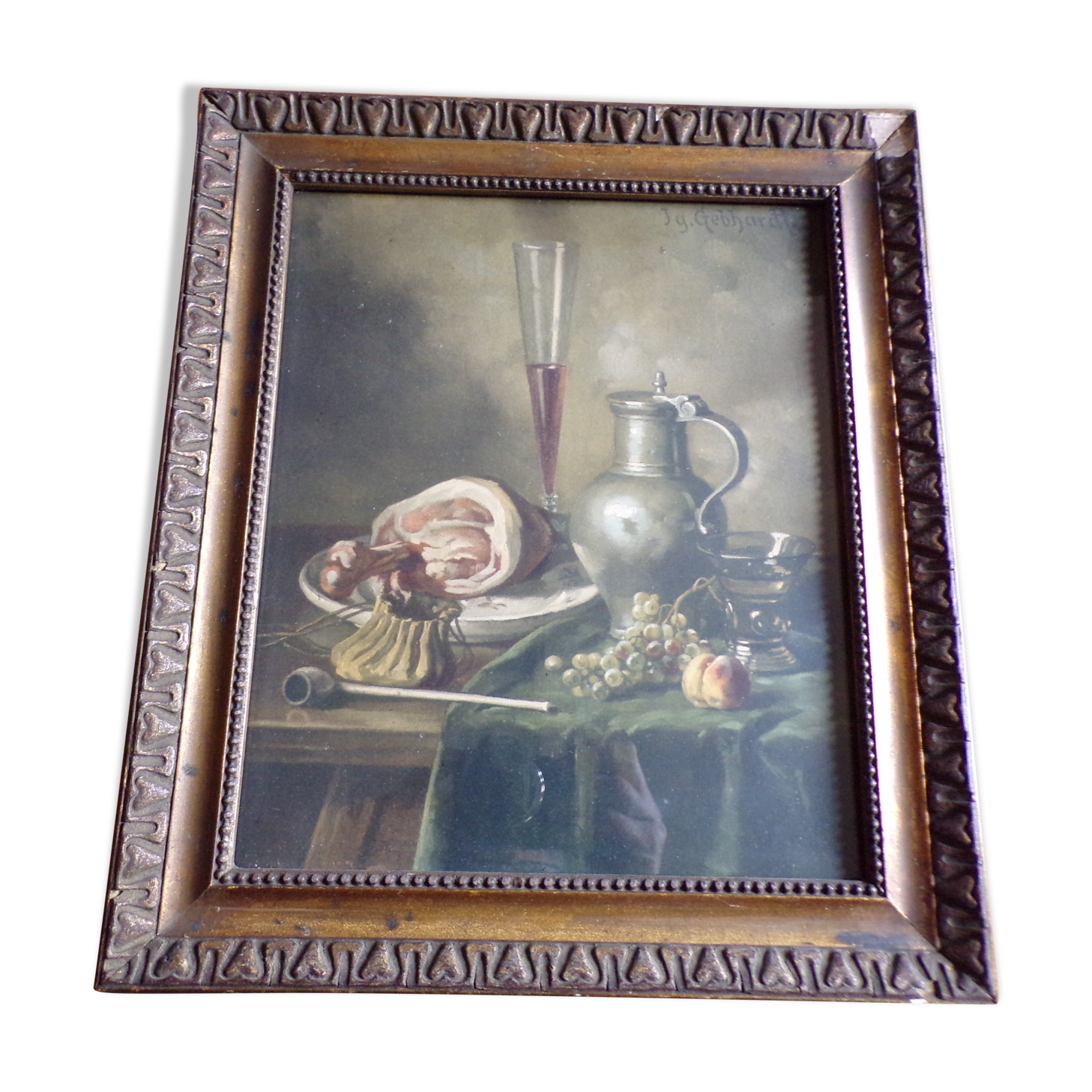 Old still life watercolor signed