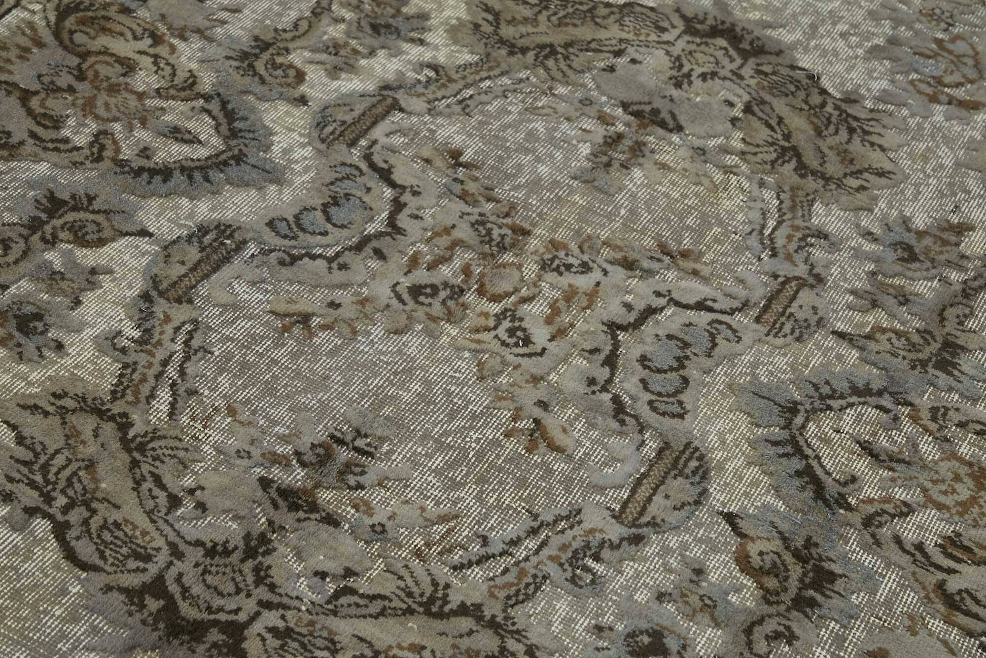 Overdyed Wool Vintage Handmade Carved Rug 166 cm x 266 cm