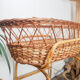 Couffin on foot in vintage rattan 50s