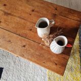 Low farmhouse table with drawer - L100