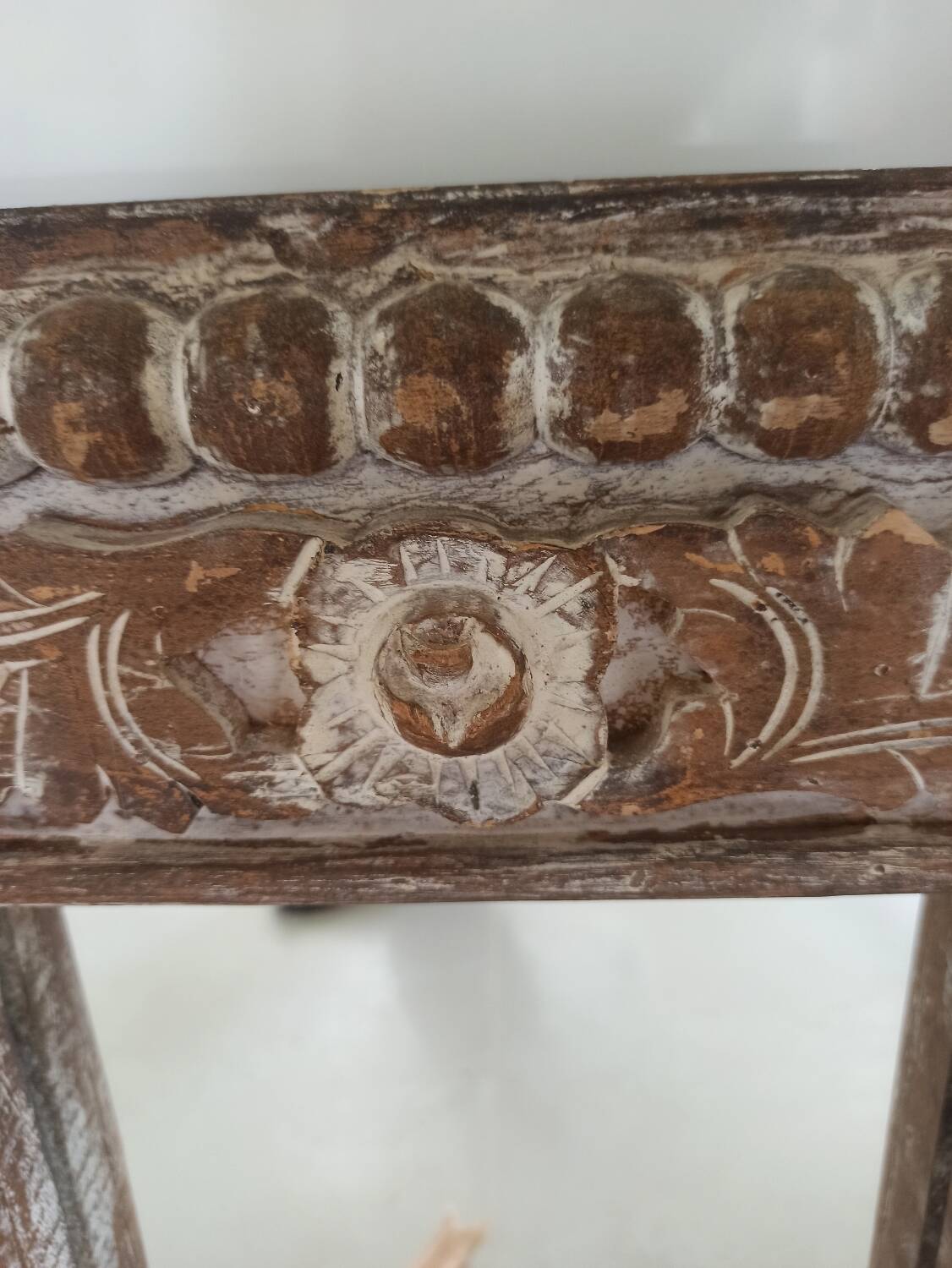 Shabby mirror, carved wooden frame