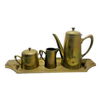 Service à thé en laiton Art Nouveau 1900