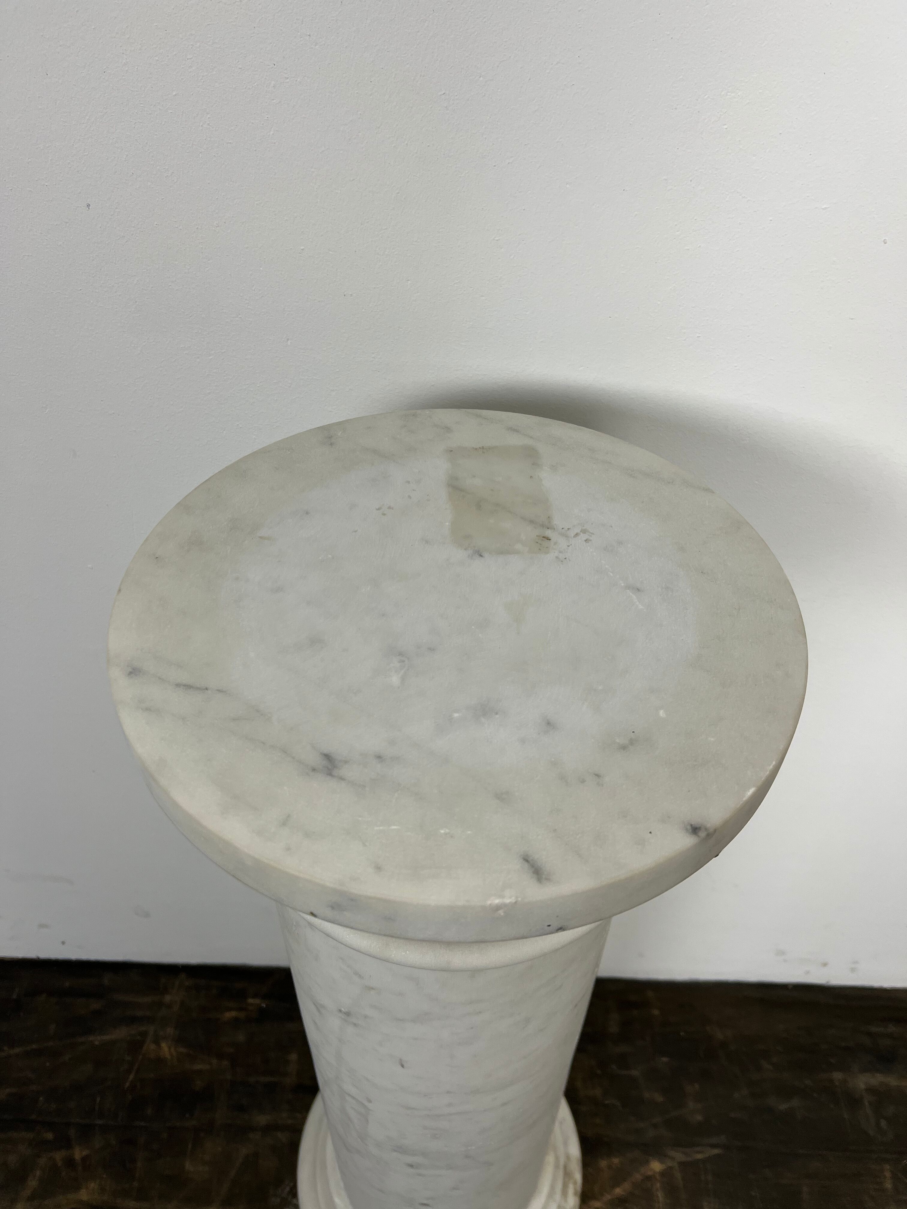 White marble column