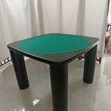 Square table mutlifunction Italian design, signed reversible board for the game, bar legs