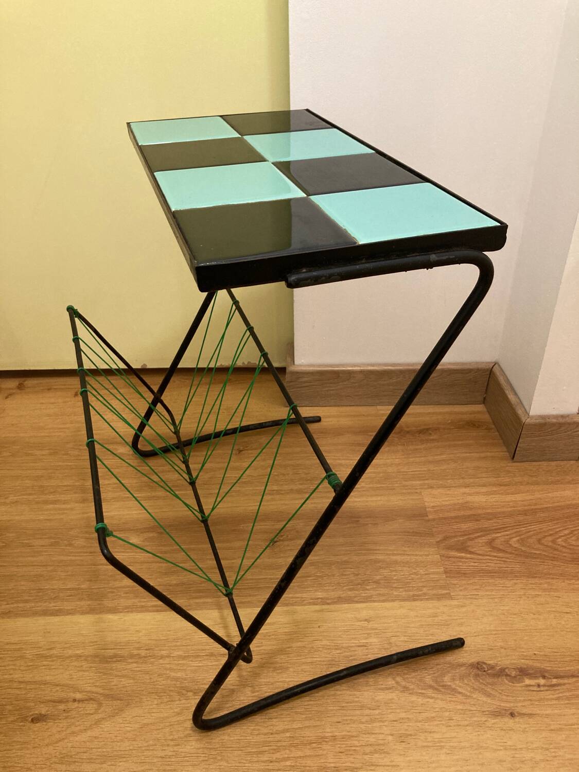 Desserte scoubidou années 50-60 turquoise