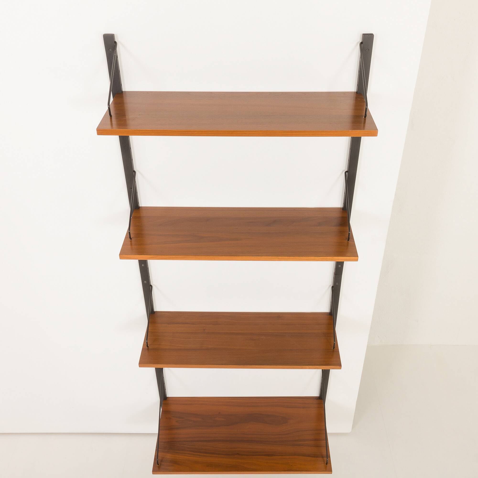 Poul Cadovius walnut wall unit with extra large shelf, Denmark 1960s