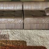 De Sede 3 seater sofa DS 88 in chocolate patchwork leather, Switzerland 70s