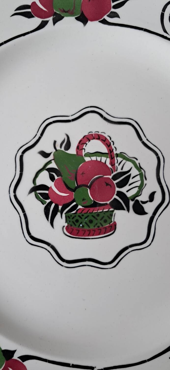 6 flat plates Boch Frères La Louvière. Melba