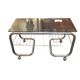 Coffee table with chrome base and smoked glass from the 70s
