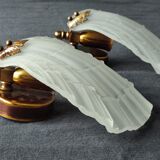 Pair of vintage shell wall lamp