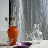 Large blown glass carafe with ice cube compartment Biot