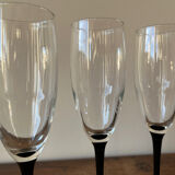 6 champagne flutes black base