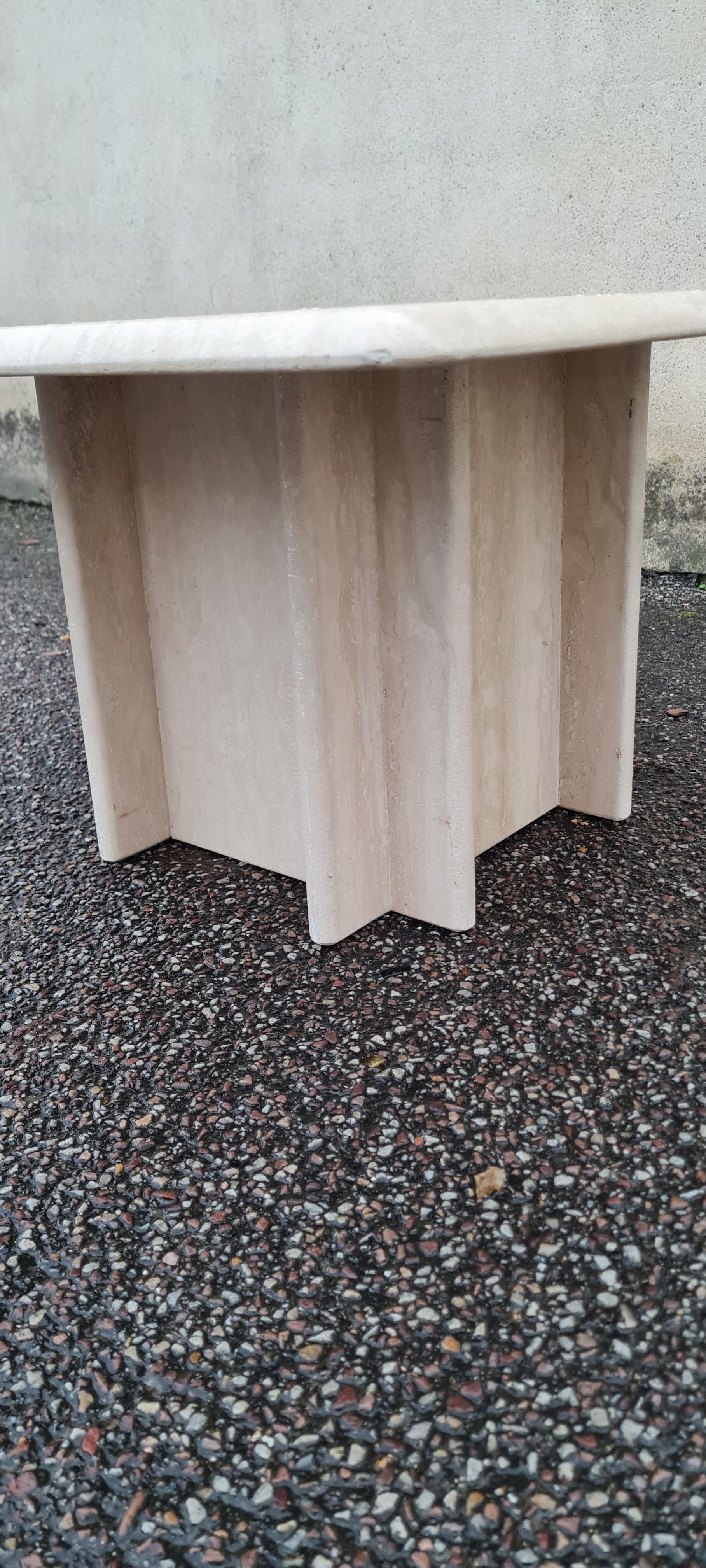 Square travertine coffee table