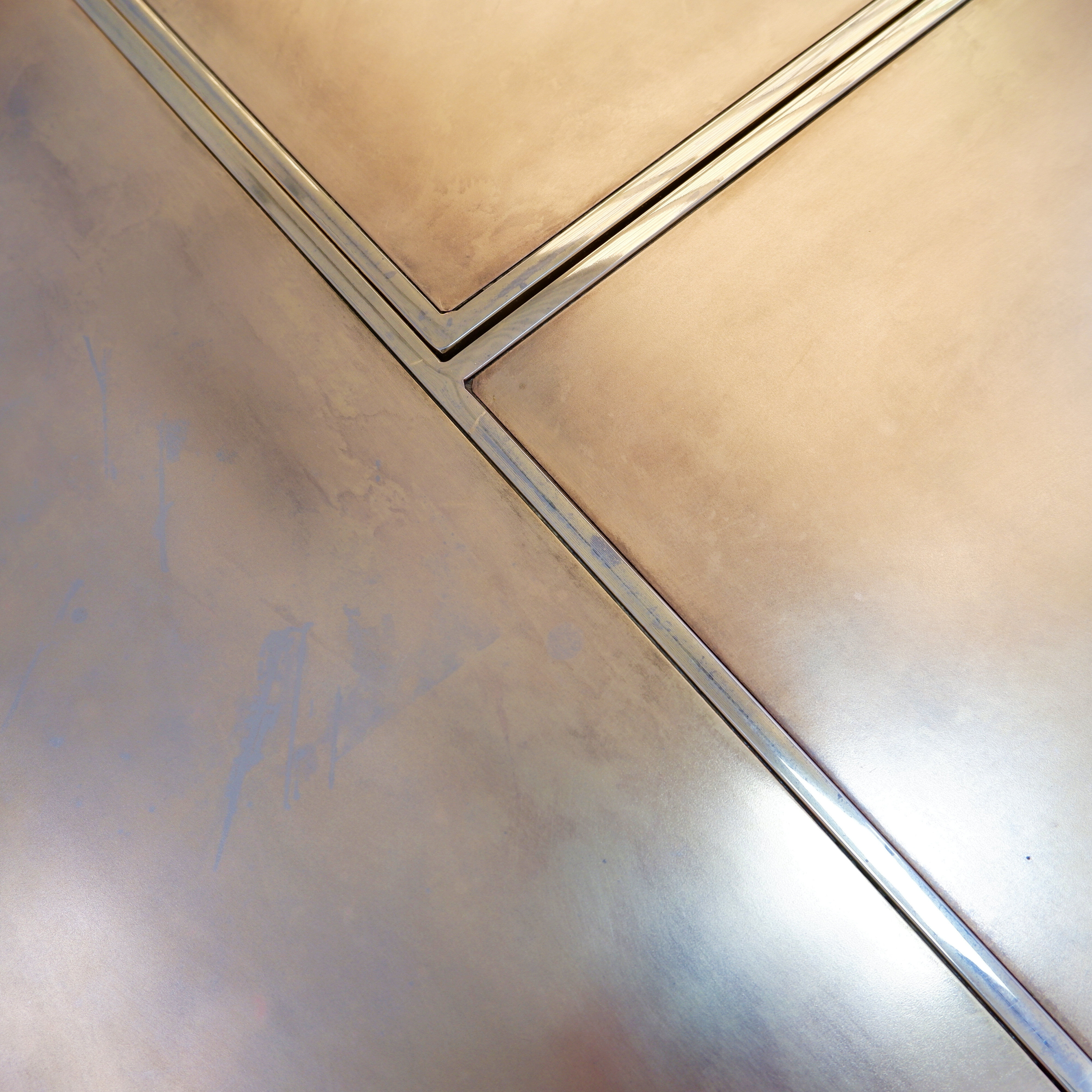 Vintage Belgo Chrome sliding coffee table with hidden bar - 1970s