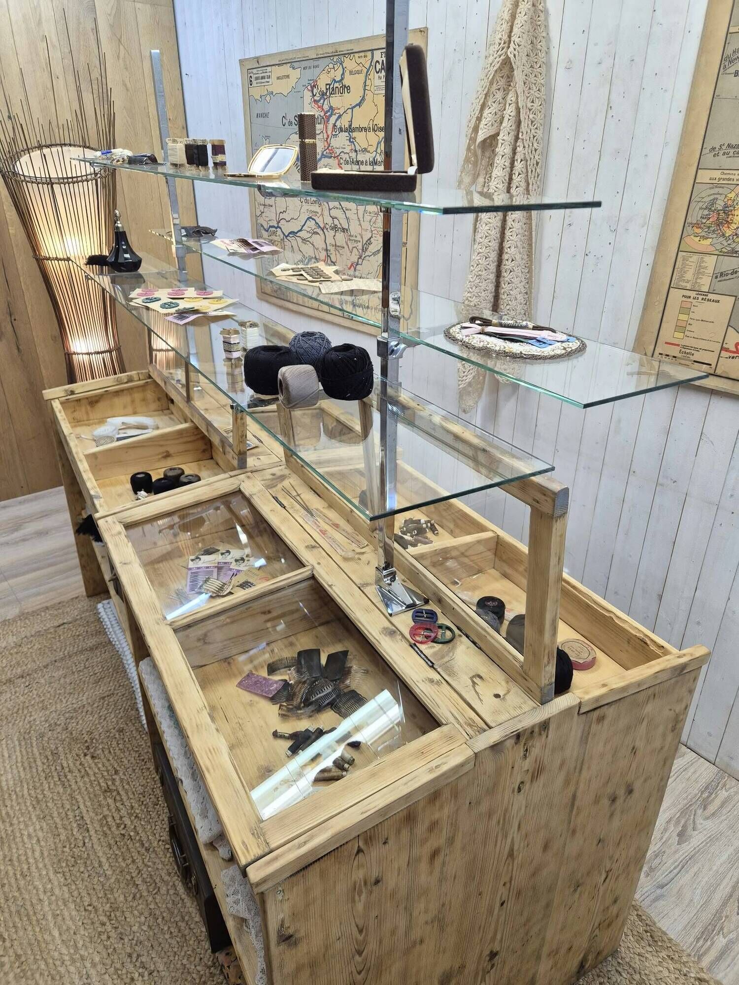 Old haberdashery display cabinet