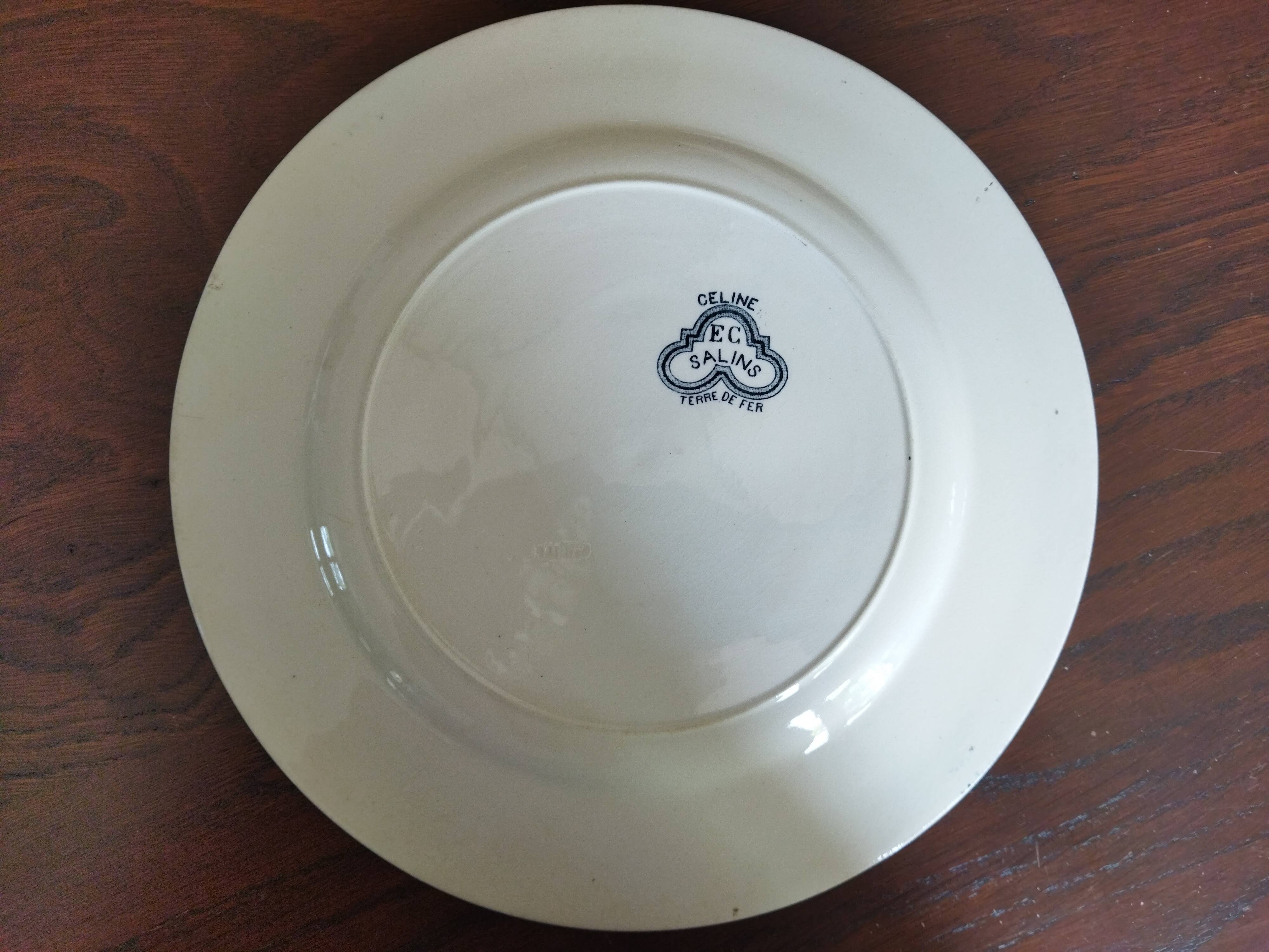 12 flat plates iron earth Salins, model Céline