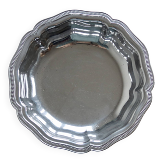 Vintage silver-plated metal salad bowl or large dish by Guy Degrenne.