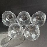 5 Large Sèvres cognac glasses