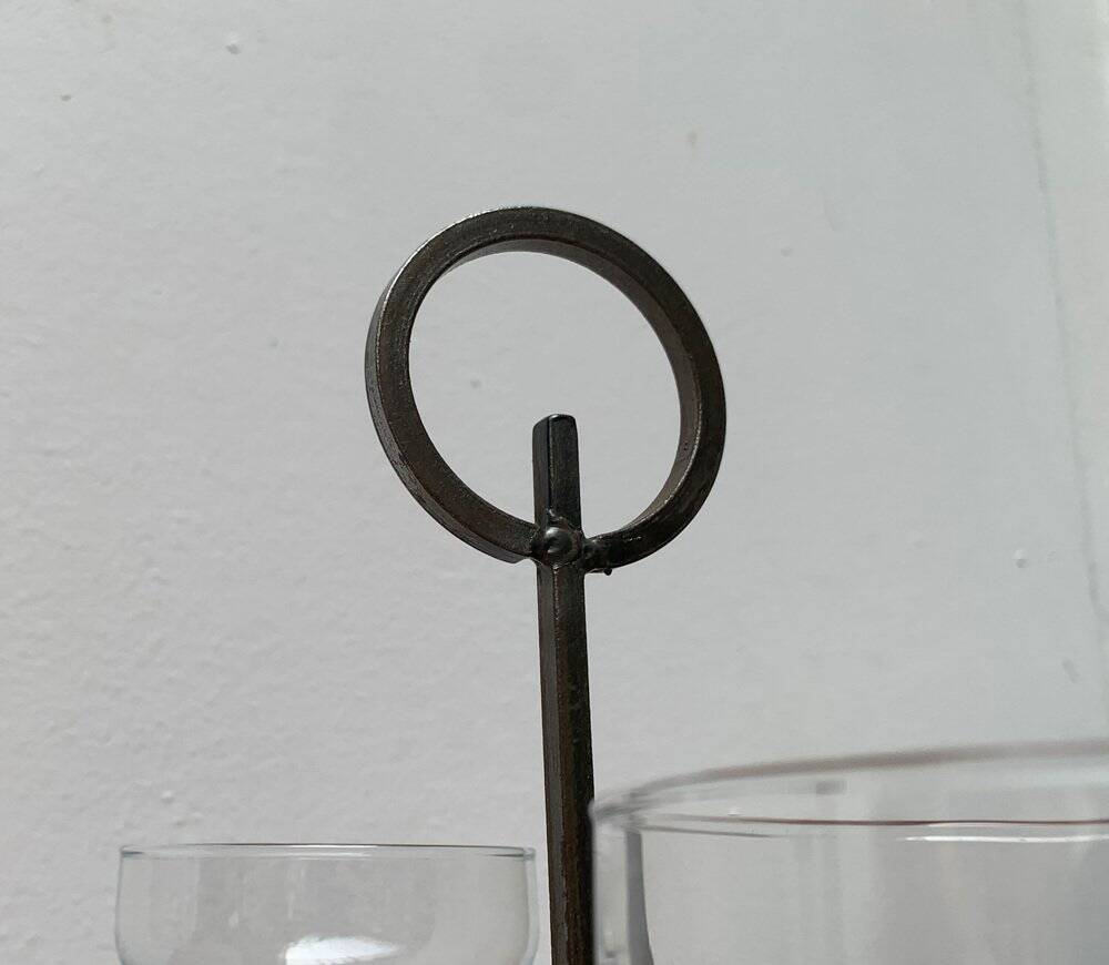 Danish Metal and Glass Candle Holder from the Mid-Century, 1960s