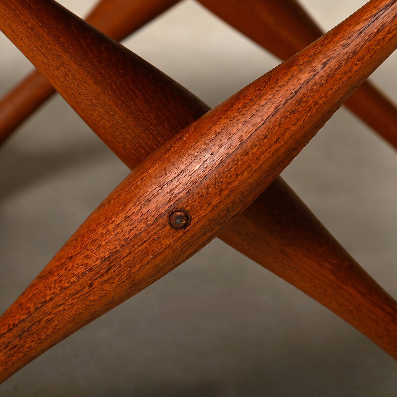 Poul Hundevad PH43 Guldhøj Stool in Teak and Black Leather, Denmark, 1960s