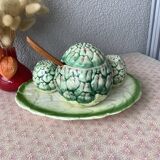 Salière, poivrier et moutardier en barbotine Fratelli Gialletti Italy