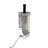 Hollywood regency chromed table lamp base, Luci Milano Italy, 1970s