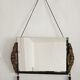 Ancien miroir Art déco métal pompons 45x75cm