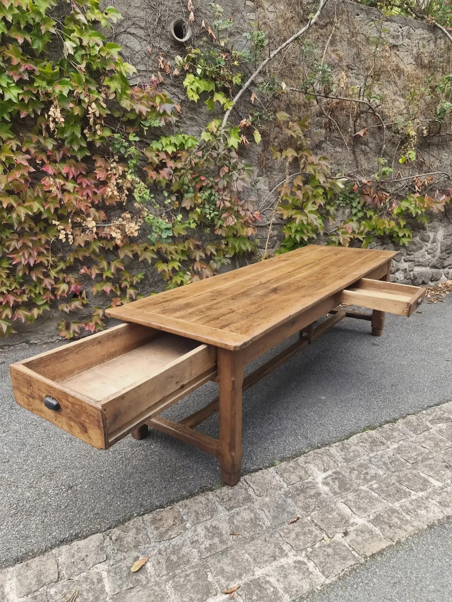 Old farmhouse table in oak, 18th century – Auvergne, France