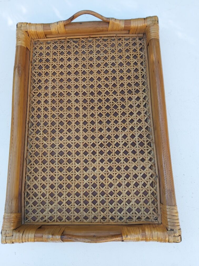 Vintage canning bamboo tray