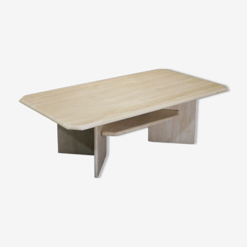 Rectangular travertine coffee table