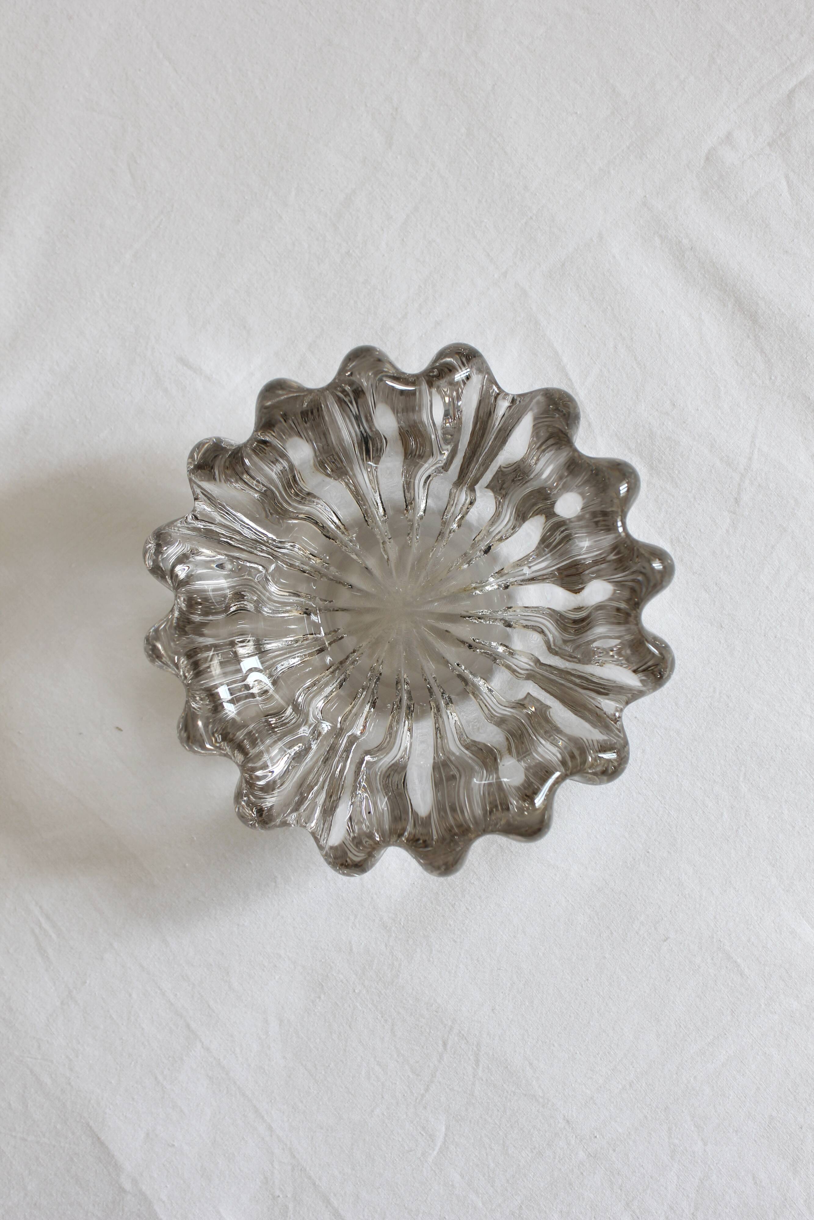 Vintage crystal ashtray 70s