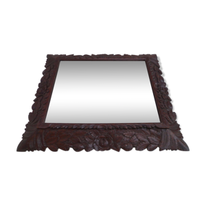 Miroir mural en bois