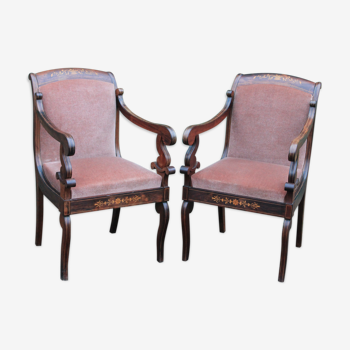 Paire de fauteuils Charles X