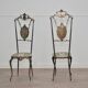 Hollywood regency chiavarine brass side chairs, 1930s, set of 2