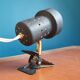 Black metal clip-on lamp articulated 70's