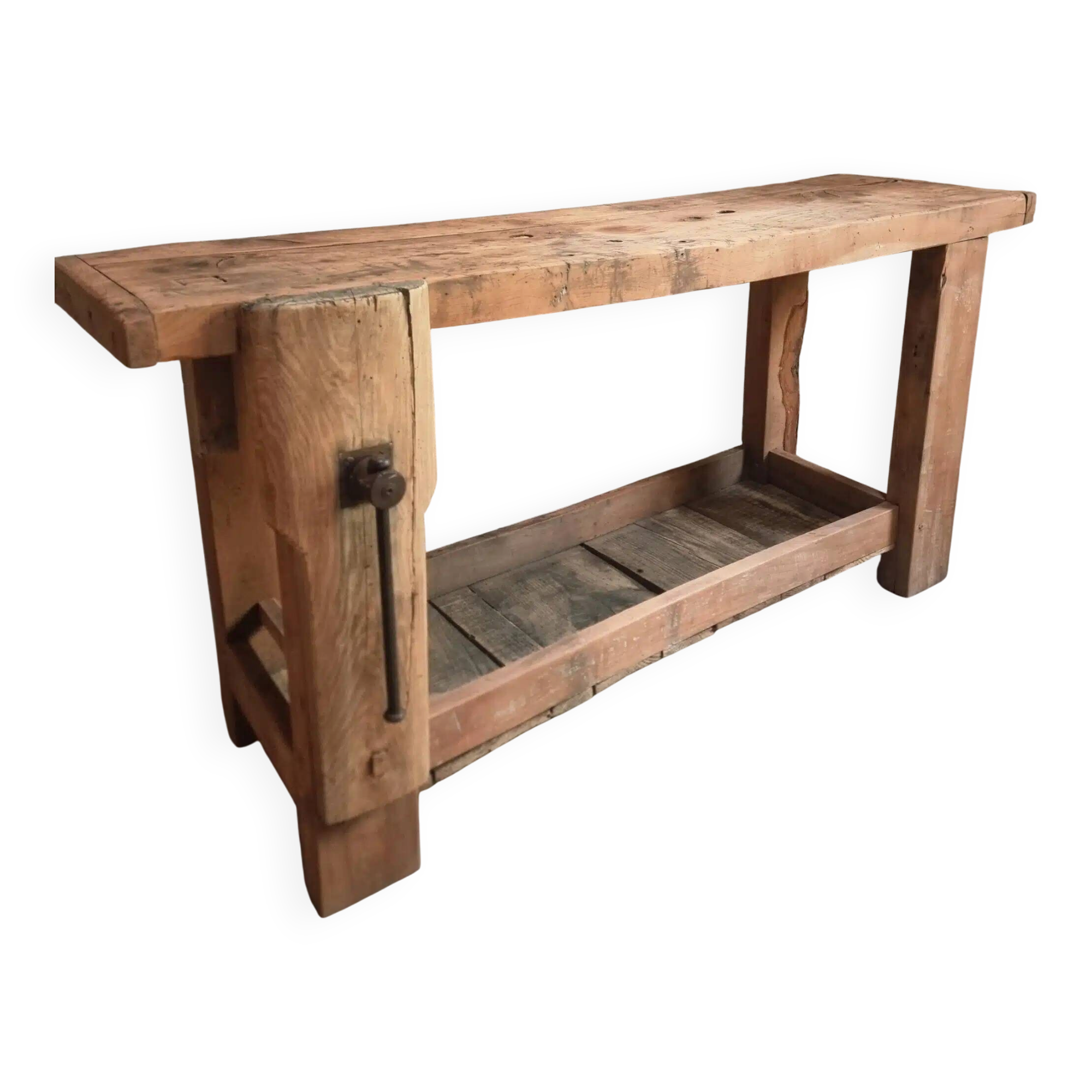Rustic old workbench, carpenter's bench, console, washbasin unit, around 1900.