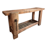 Rustic old workbench, carpenter's bench, console, washbasin unit, around 1900.