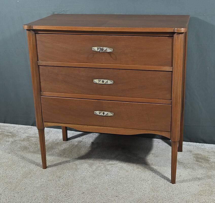 Small mahogany veneer chest of drawers, Art Deco – 1940
