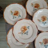 Set of 7 plates digoin Sarreguemines
