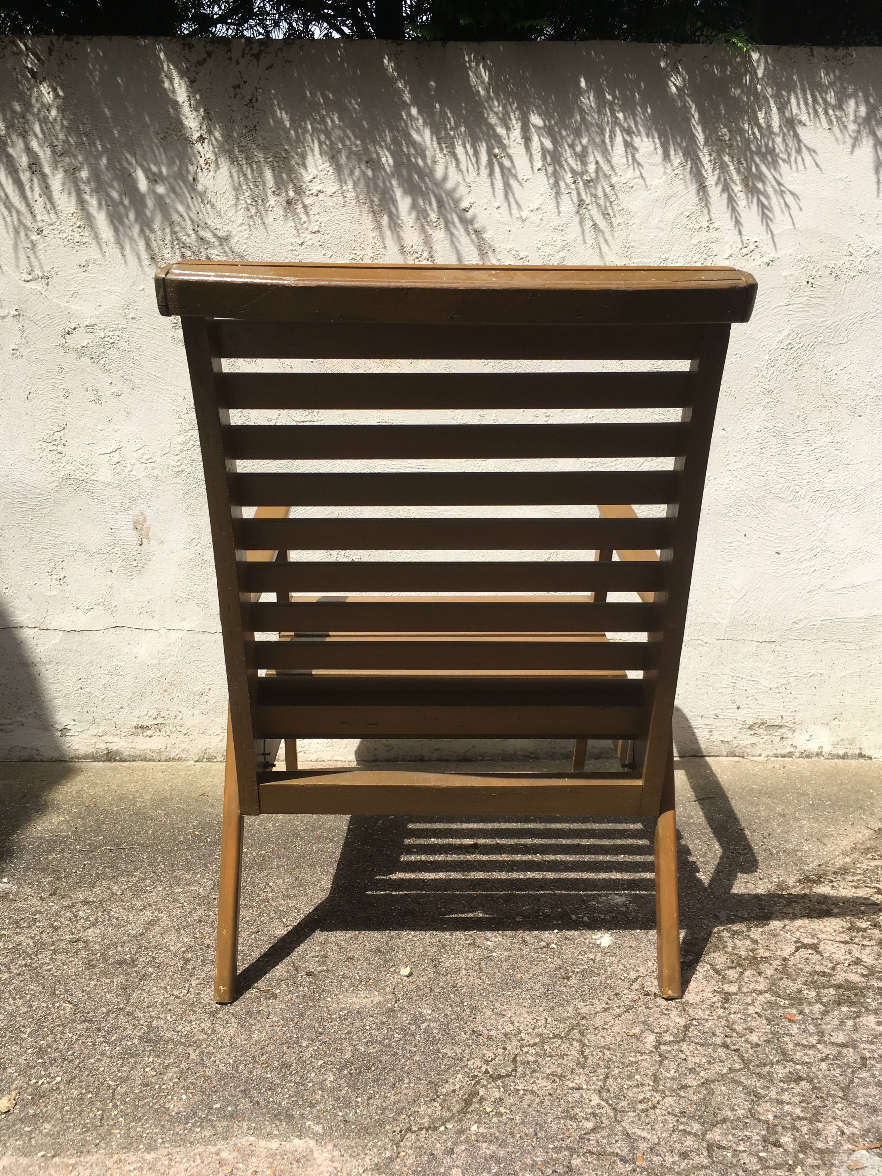 Painted and varnished wood armchair