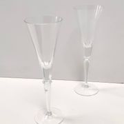 Pair of Vintage Transparent Crystal Flutes attributed to Baccarat